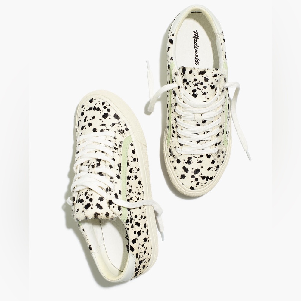 WORN ONCE MADEWELL Sidewalk Low-Top Sneakers in Spatter-Painted Calf Hair